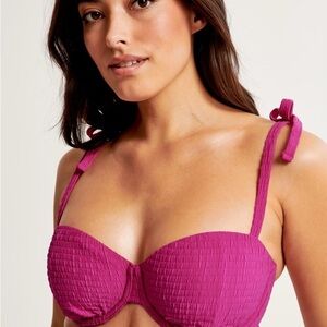 Abercrombie Curve Love Tie-Strap Underwire Bikini Top Size Medium